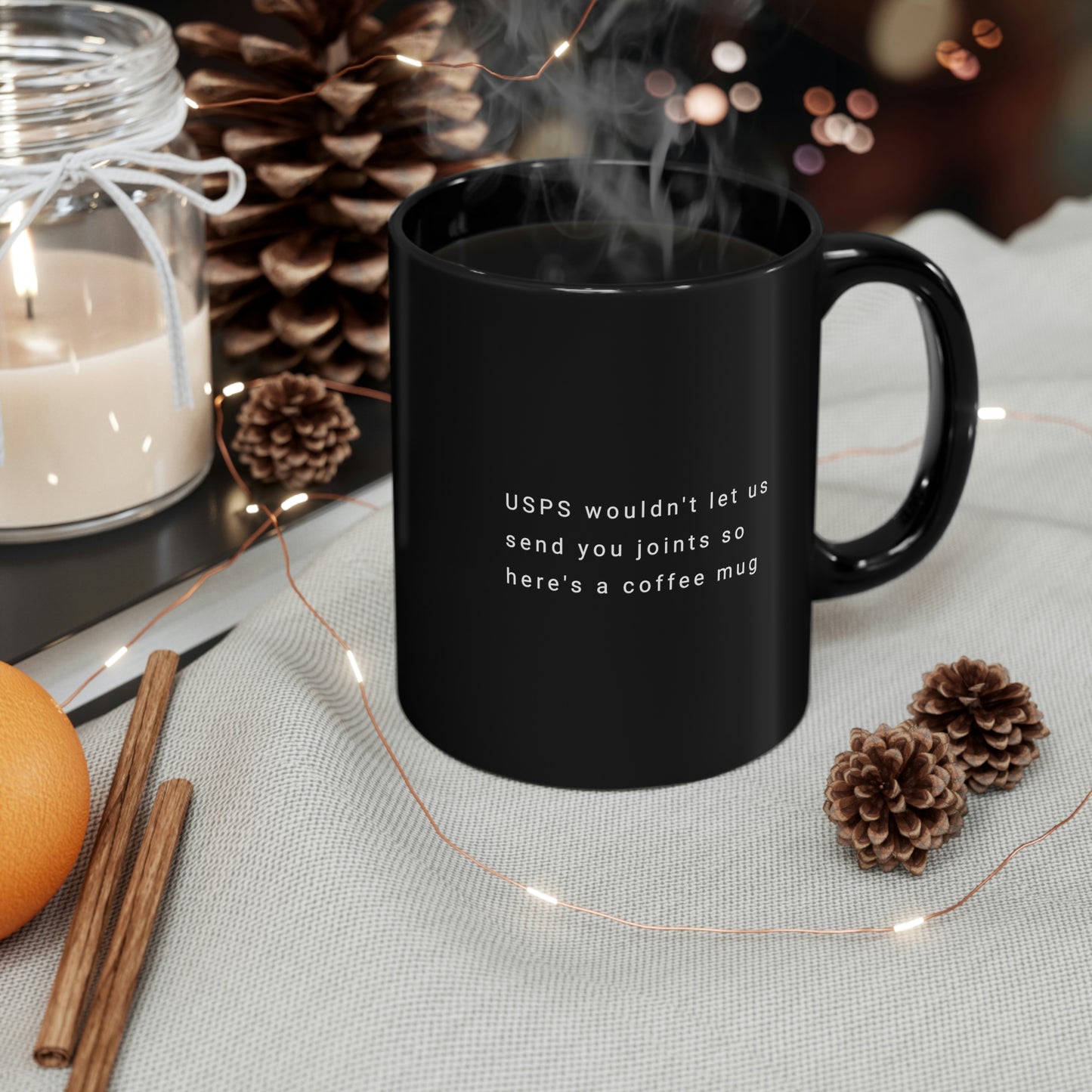 Alpine IQ Black Coffee Mug with Quote