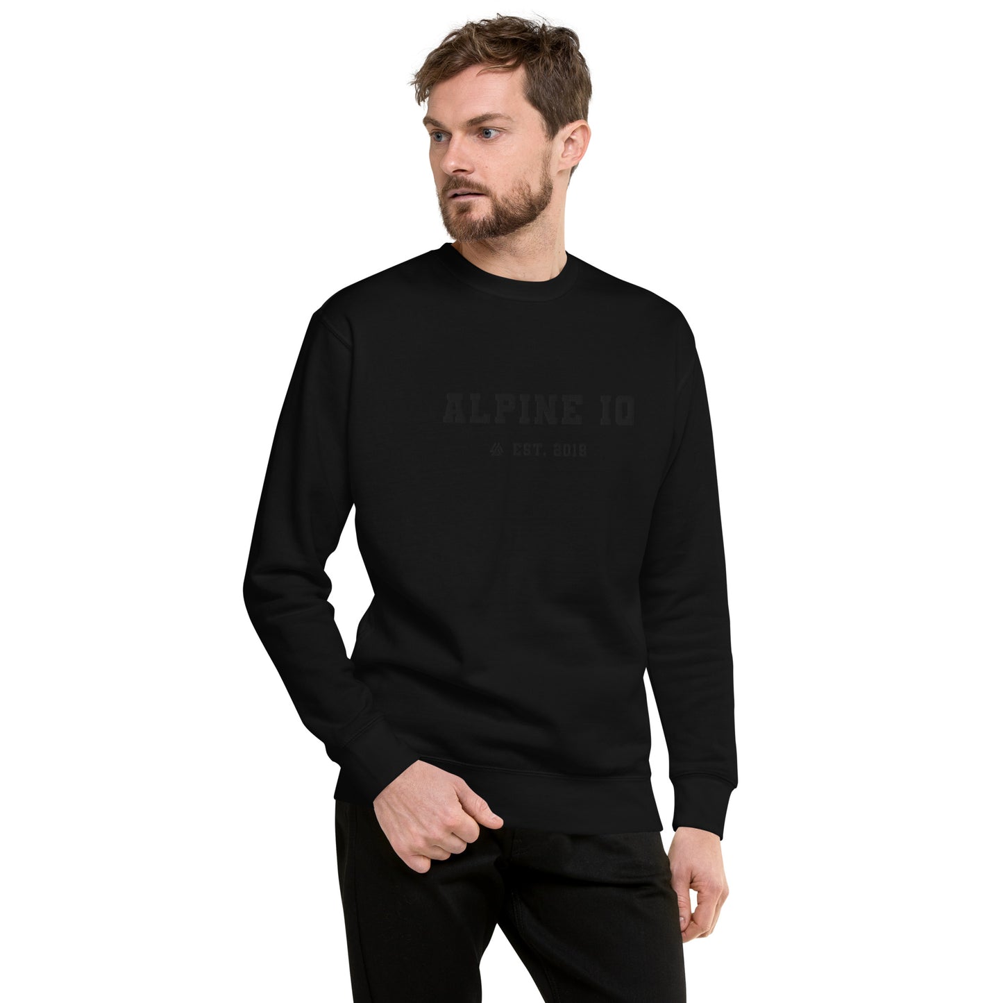 Alpine IQ Embroidered Black Hoodie Black Lettering