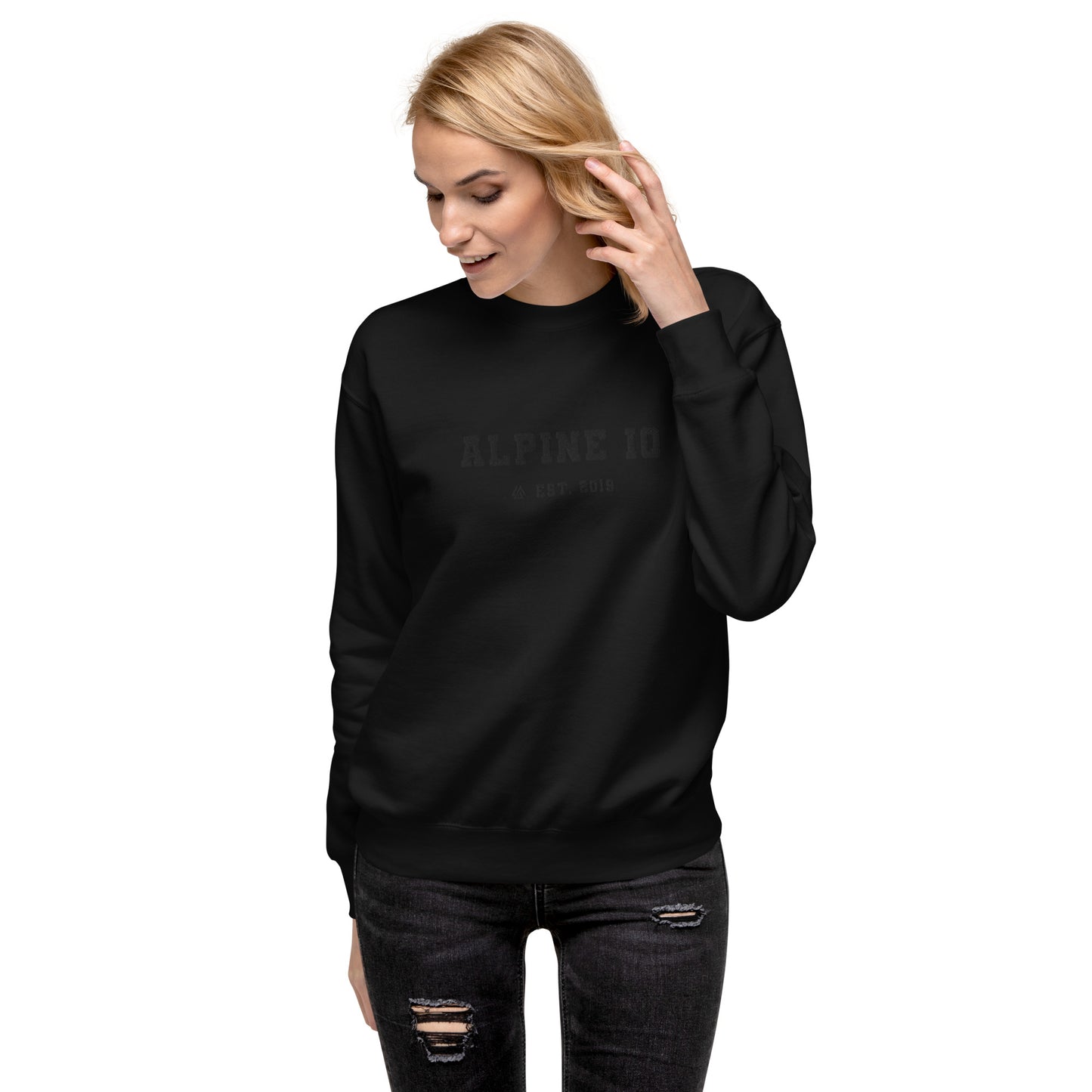 Alpine IQ Embroidered Black Hoodie Black Lettering