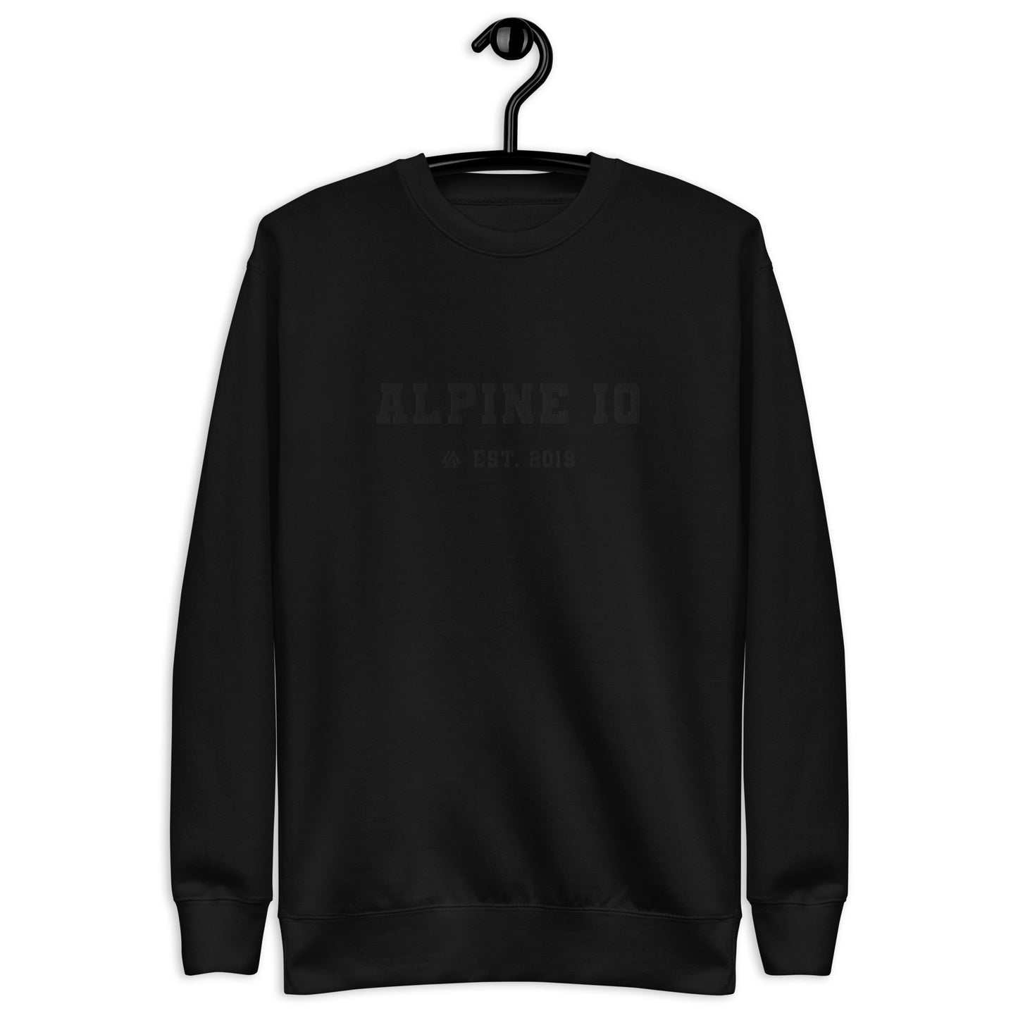 Alpine IQ Embroidered Black Hoodie Black Lettering