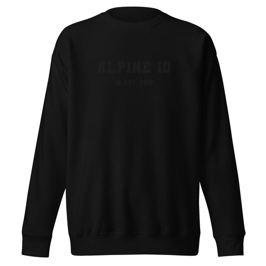 Alpine IQ Embroidered Black Hoodie Black Lettering
